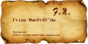 Friss Manfréda névjegykártya